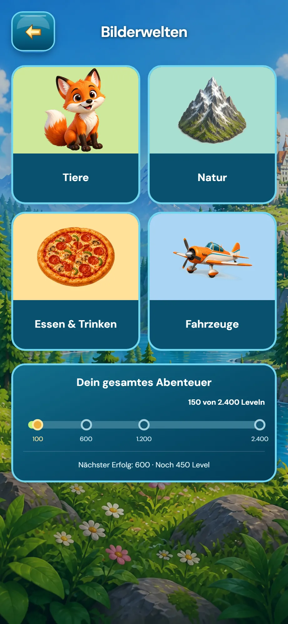 Bilderwelten Tiere, Natur, Essen und Trinken sowie Fahrzeuge