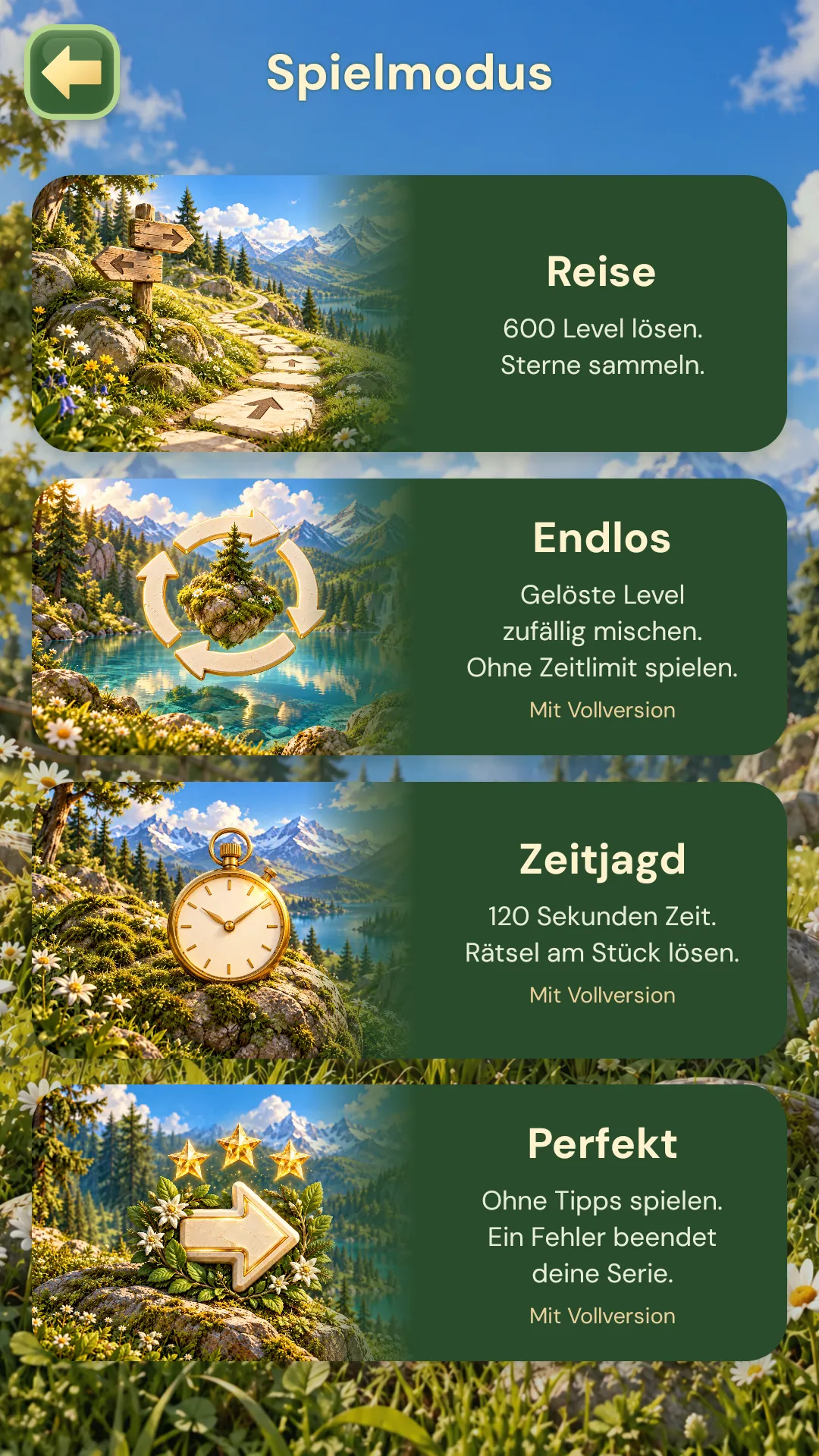 Arrovio mit Reise, Endlos, Zeitjagd und Perfekt