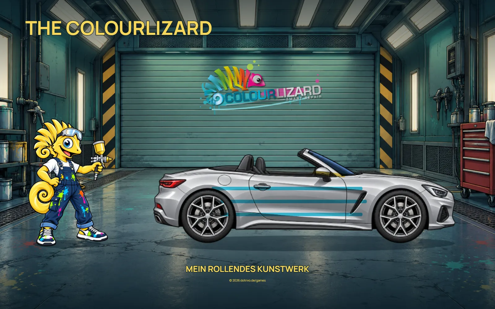 Im Colourlizard-Spiel gestaltetes Cabrio als gespeichertes Kunstwerk mit Lizzy