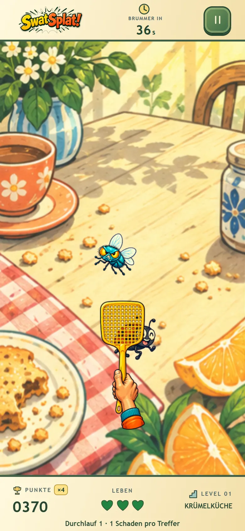 Insekten und Fliegenklatsche in der Krümelküche von SwatSplat!